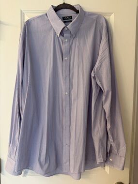 Lauren Ralph Lauren Blue and Pink Micro-Stripe Dress Shirt